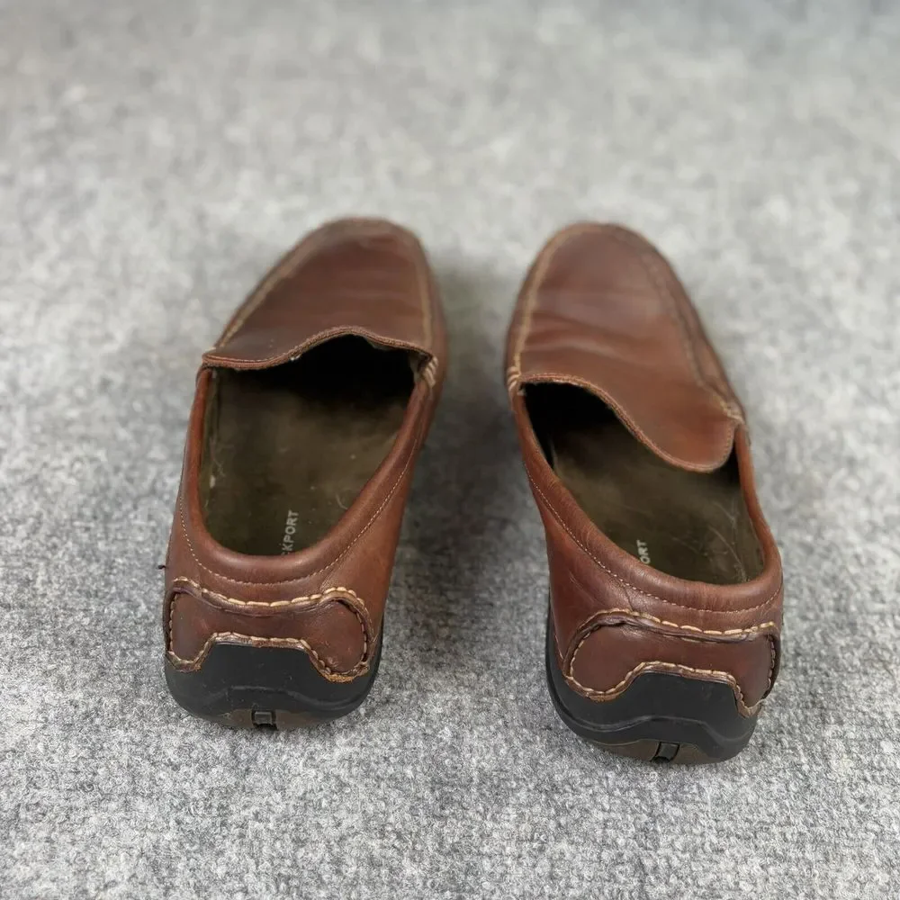 Rockport Shoes Mens 11.5M Brown Leather Driving Loafers Moccasins Preppy Classic